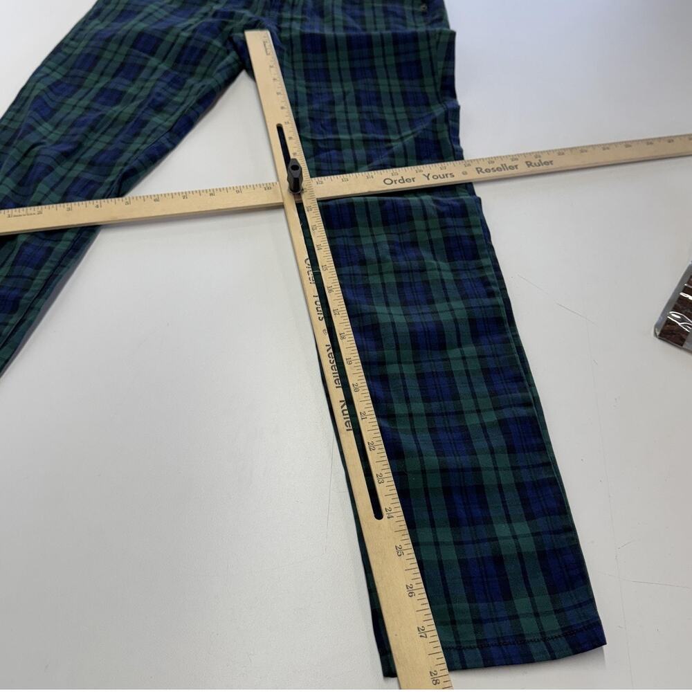 Vineyard‎ Vines Pants Womens 2 Green Blue Plaid Slim Fit Stretch 2P0304 Preppy - Picture 8 of 8